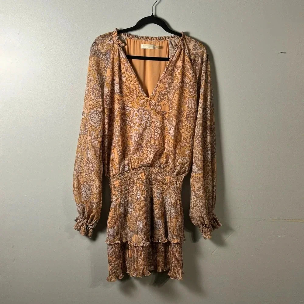 Ramy Brook Paisley Mini Dress in Earth Tones - Picture 5 of 9